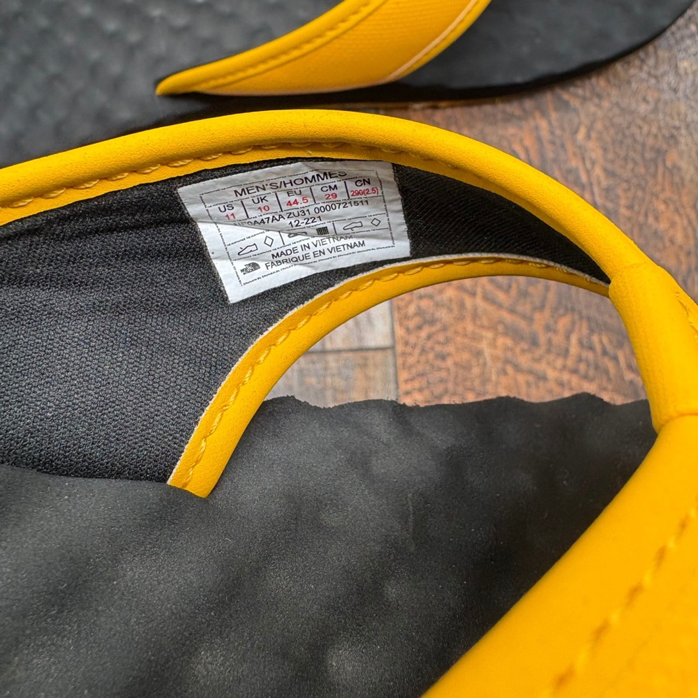 The North Face Base Camp II Mens Flip Flops Yellow Black Size 11 NF0A47AA - Picture 3 of 5